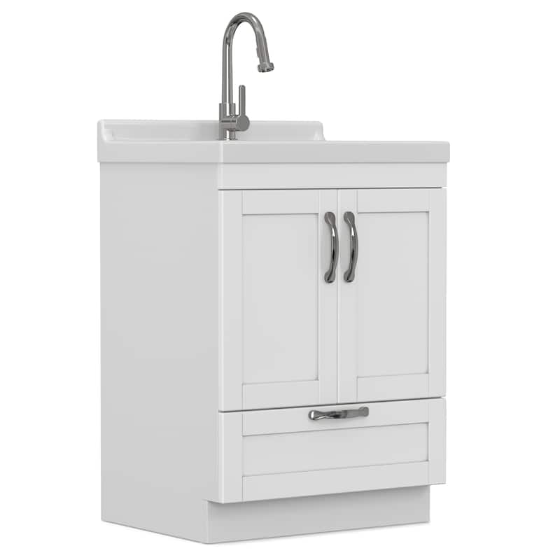 WYNDENHALL Janine Transitional ABS Utility Sink & Cabinet