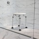 preview thumbnail 1 of 15, Tool-Free 300 Lb. Capacity, Adjustable White Bath & Shower Stool - 14.25"D x 14.25"W x 14" - 20.75"H White