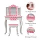 preview thumbnail 3 of 8, Fantasy Fields Gisele Polka Dot Kids Vanity Table & Stool