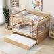 preview thumbnail 3 of 34, Rustic Style Full over Full Wood Bunk Bed with Guardrails and Ladder and Twin Size Trundle