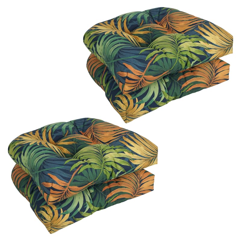19-inch Rounded Back Indoor/Outdoor Chair Cushions (Set of 4) - 19" x 19" - Laperta Monsoon
