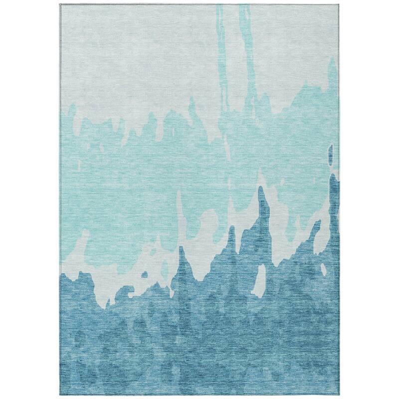 Machine Washable Indoor/ Outdoor Modern Abstract Chantille Rug