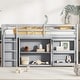 preview thumbnail 15 of 19, Rubber Wood Twin Loft Bed with Safety Guardrail and Pulling-Out Desk Grey