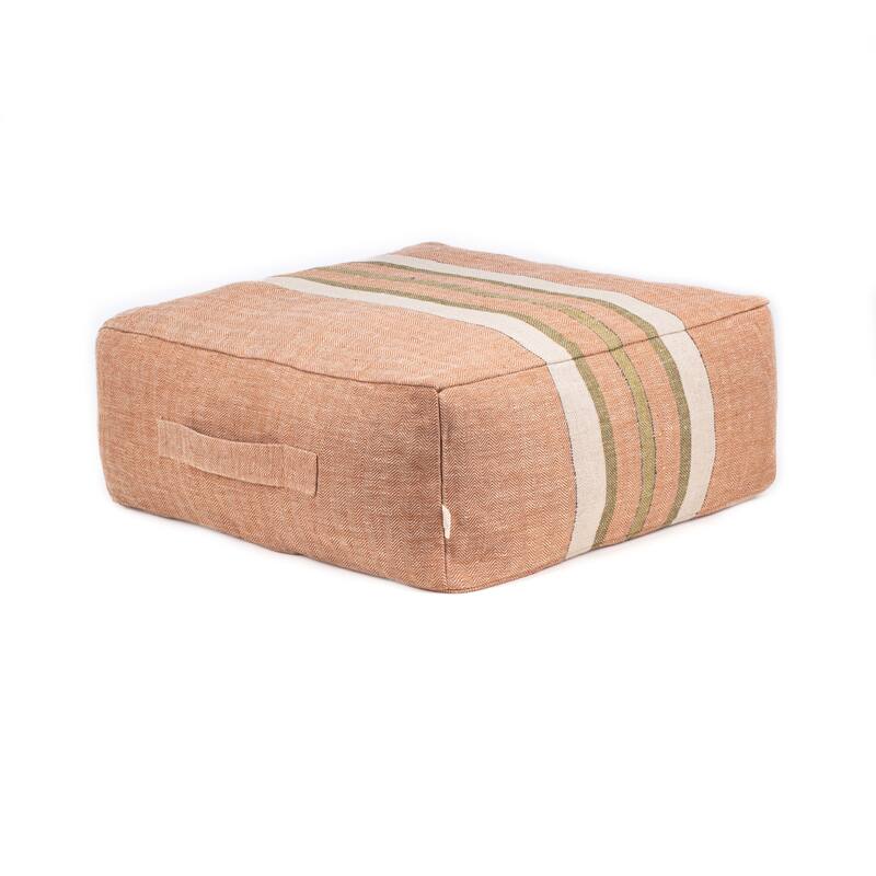 Polo & Luna Tivoli Pet Bed Cushion Cover - Chestnut/Olive/Ivory Stripe - Chestnut, Olive, Ivory Stripe