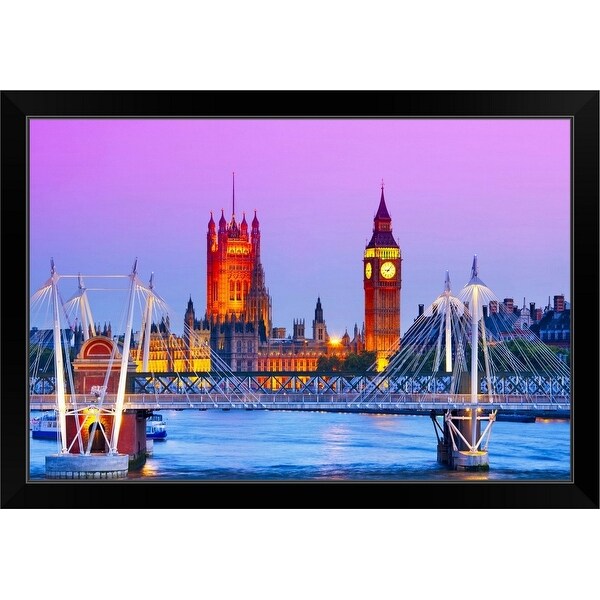 LONDON HOUSES OF PARLIAMENT PURPLE HUE ART CANVAS