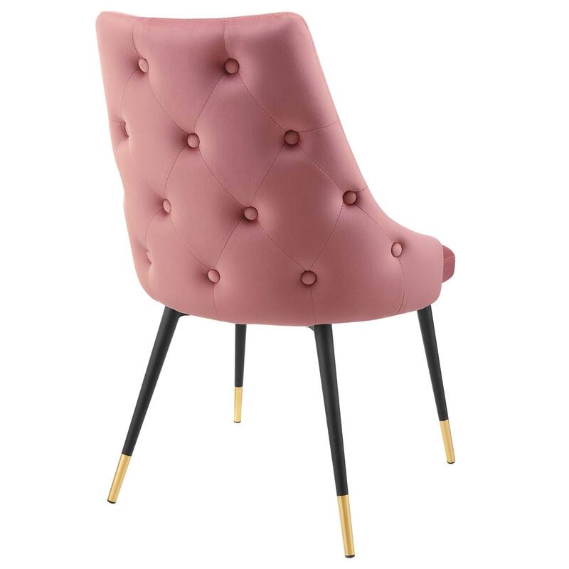 Modway Adorn Dining Side Chair Performance Velvet in Navy, Set of 2