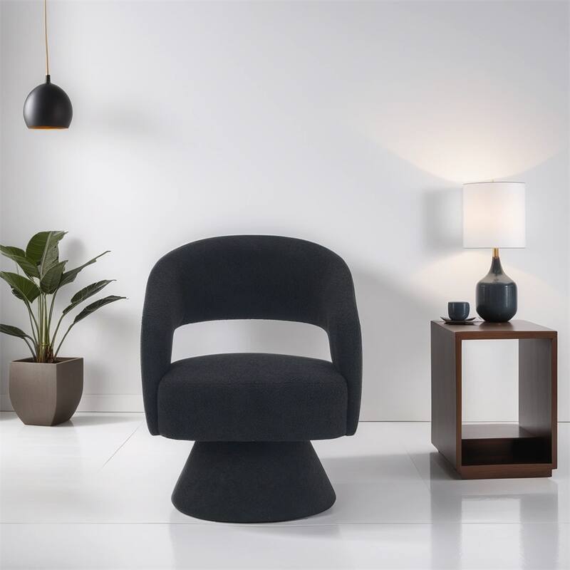 Swivel Accent Chair Armchair,Round Barrel Chair in Fabric,velvet