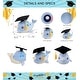 preview thumbnail 2 of 4, DolliBu Blue Narwhal Graduation Plush with Graduation Cap with Tassel - 11.75 inches