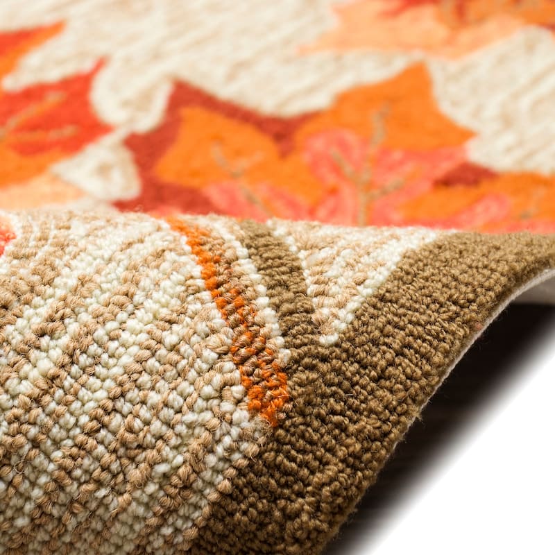 Liora Manne Ravella Falling Leaves Border Indoor/Outdoor Rug