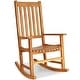 preview thumbnail 4 of 30, Gymax Wooden Rocking Chair Porch Rocker High Back Garden Seat For - See Details Natural