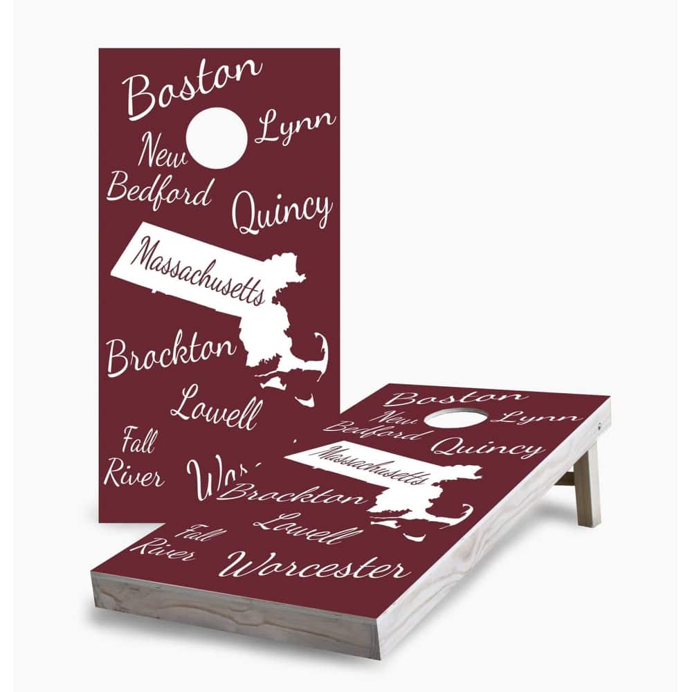 Massachusetts State Pride Regulation 2x4 Cornhole Game Set