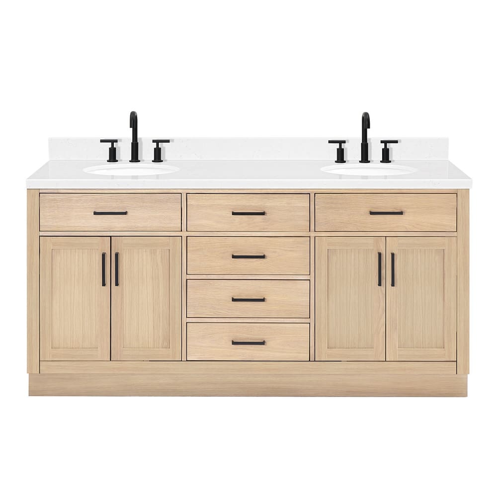 Ariel T072DCQOVO Hepburn 72" Free Standing Double Basin Vanity Set