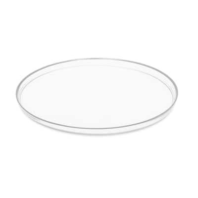 Set Of four 13"D Glass Chargers with Colored Rim