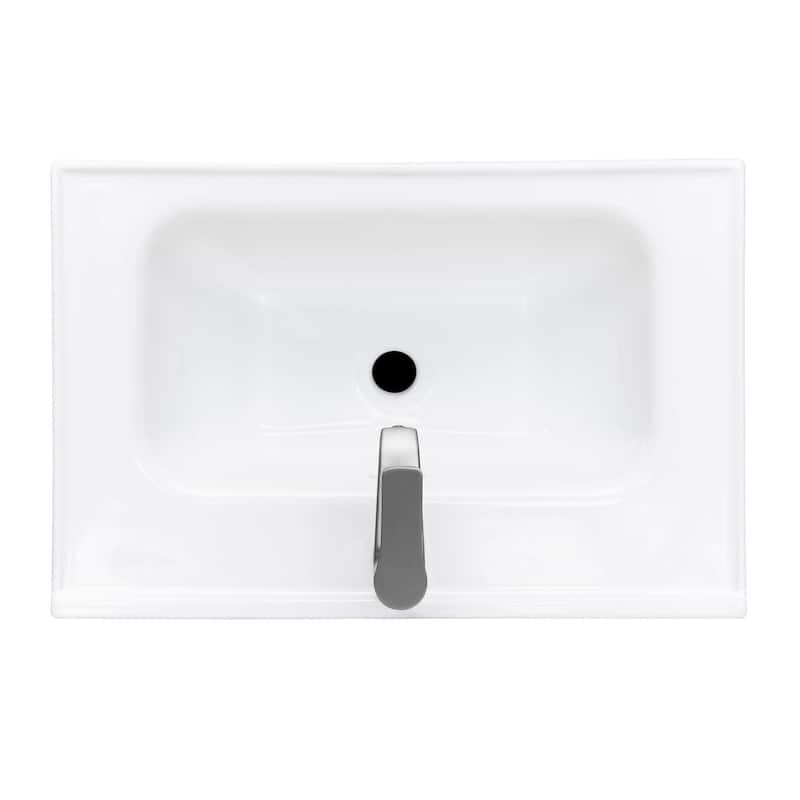 24" Bathroom Vanity with White Ceramic Sink & Hot and Cold Faucet