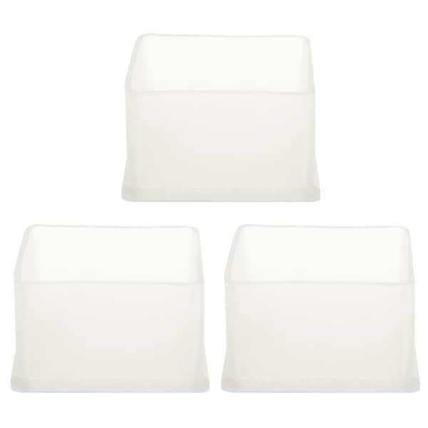 Clear PVC Chair Leg Caps End Tip Feet Cover Furniture Slider Floor Protector 3pcs 2.36" x 2.36" (60x60mm) Inner Size