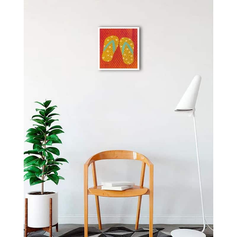 Flip Flop Fun IV Framed Poster - 12 x 18 Inch - White