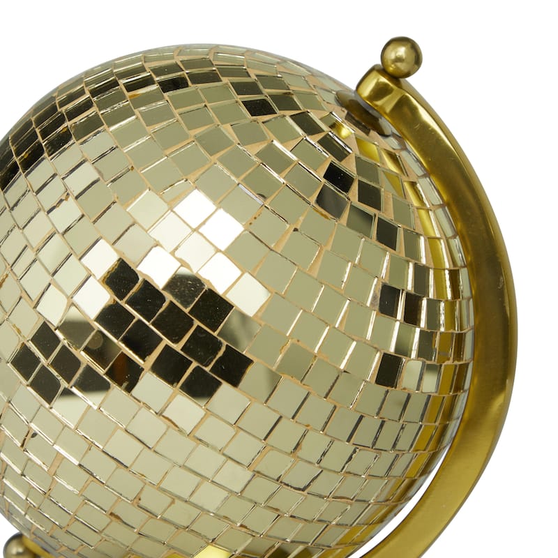 Stainless Steel Metal Disco Ball Style Globe - Silver or Gold - Roche River Decor