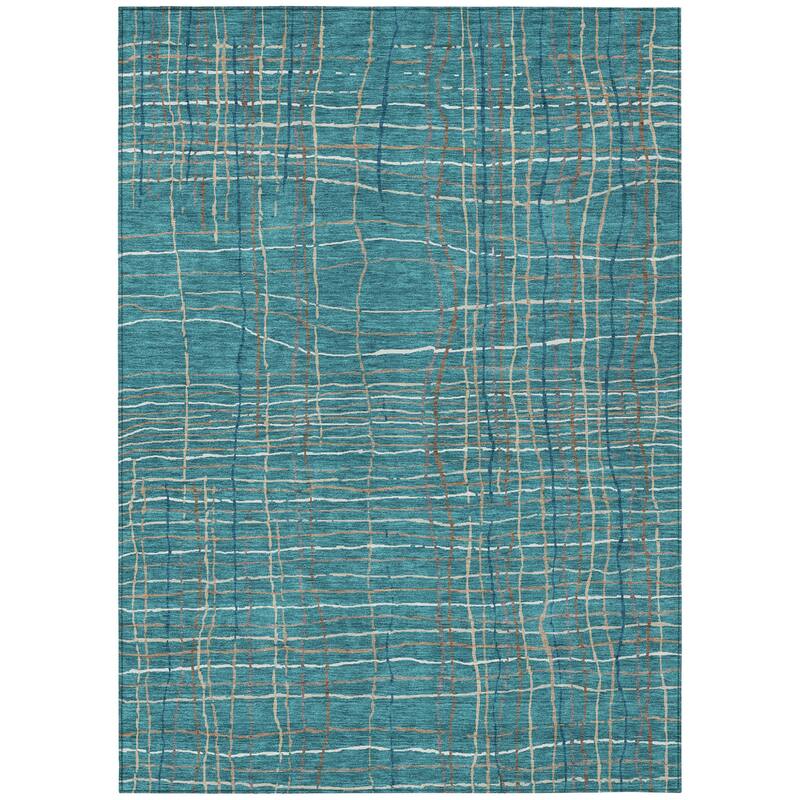 HomeRoots Striped Transitional Rectangle Outdoor Rug