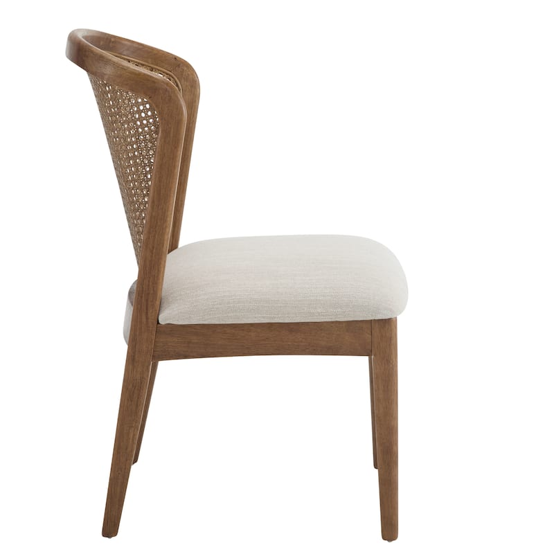 Whim Dining side Chair with Rustic Rubberwood Frame and Woven Cane Backrest (Set of 2) by Christopher Knight Home