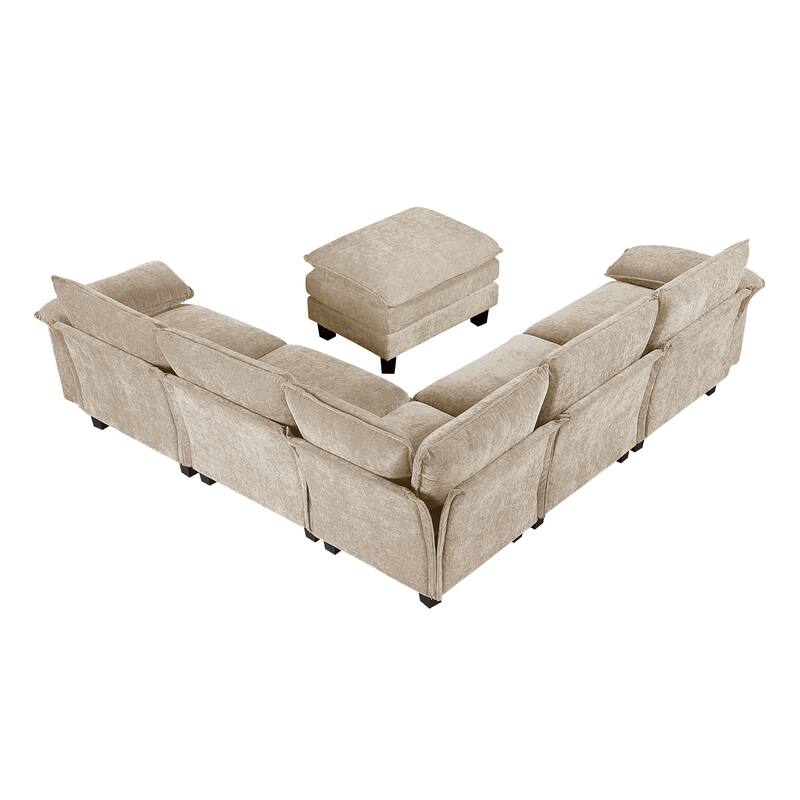 Fremont & Park Terra Chenille 6-Piece Modular Sectional Sofa - Ottoman
