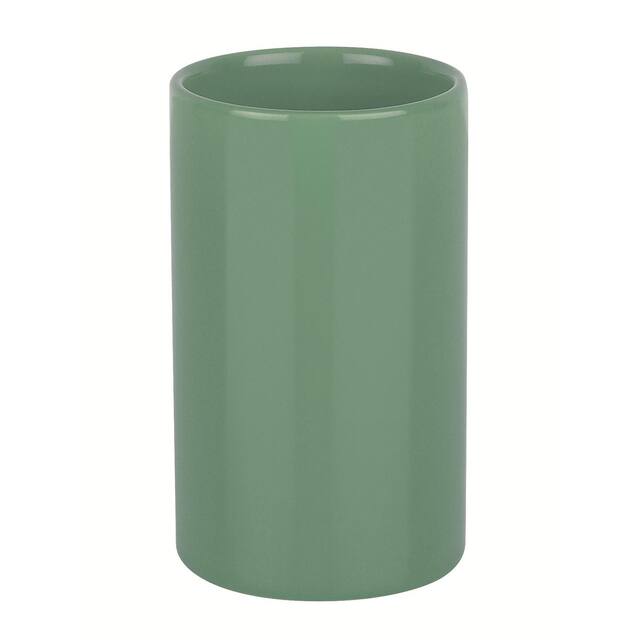 3-Piece Countertop Accessories Set Spirella Tube Green Stoneware
