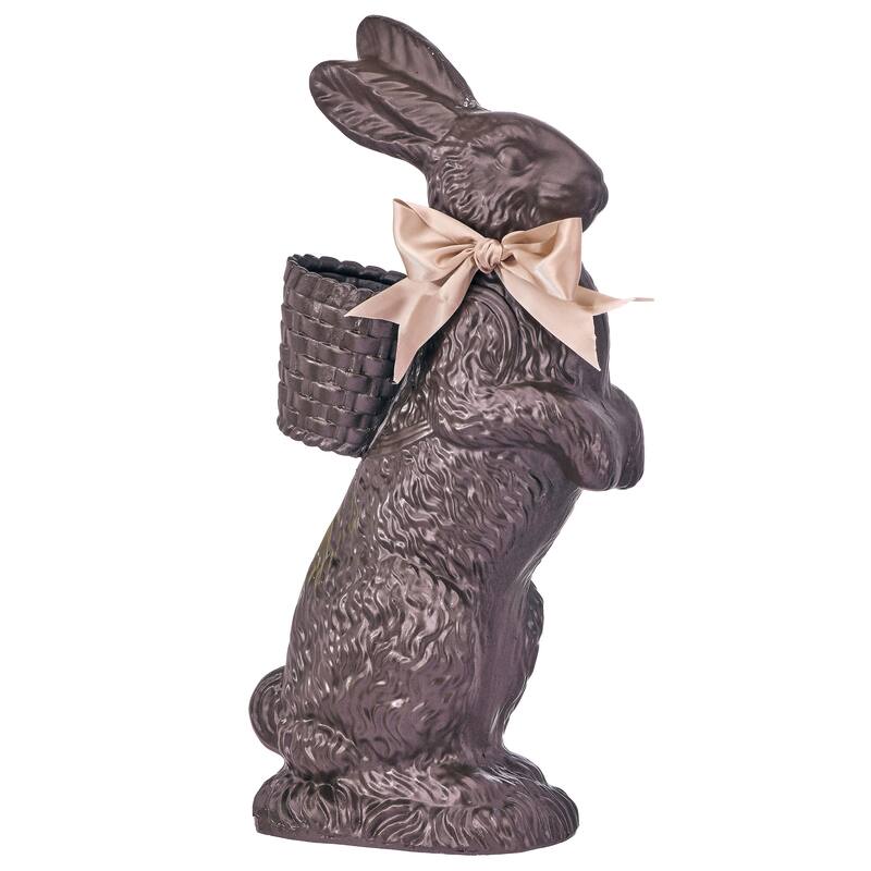 20.5" Resin Standing Chocolate Bunny