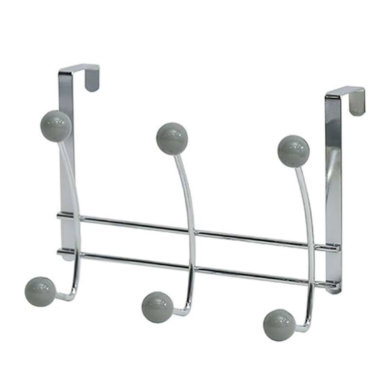 Over The Door Hook Rack with 6 Ball Ends - 10.5 L x 4 D x 7.5 H