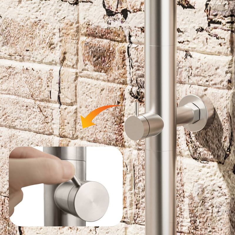 Modland Wall Mount Outdoor Shower Head with 316 Stainless Steel, 10-Grade Anti-Rust, Matte Black/Brushed Nickel
