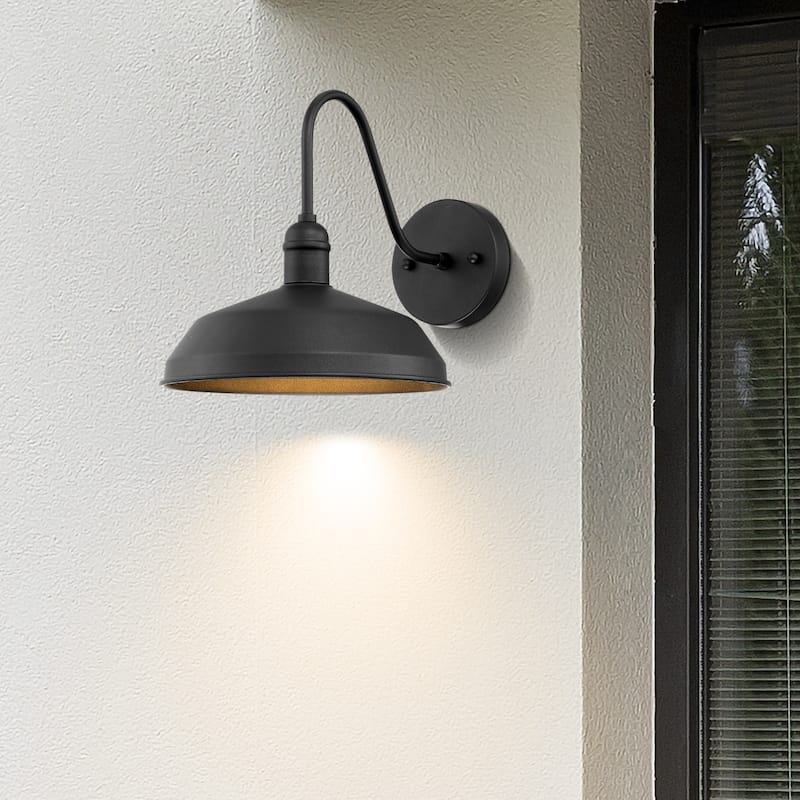 Nox Goose Neck Outdoor LED Black Wall Light - 1-LIGHT