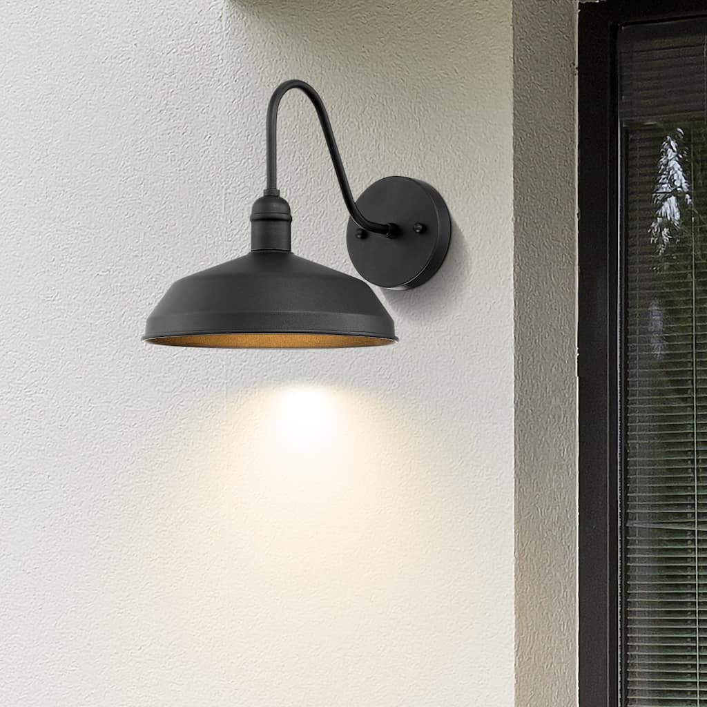 Nox Goose Neck Outdoor LED Black Wall Light - 1-LIGHT