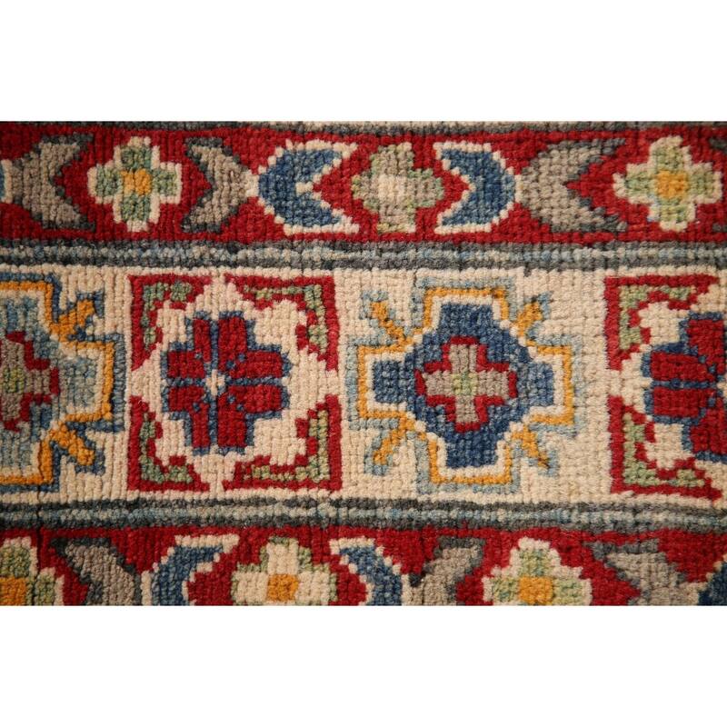 Light Blue Kazak Oriental Accent Rug Hand-Knotted Wool Carpet - 3'6"x 4'10"