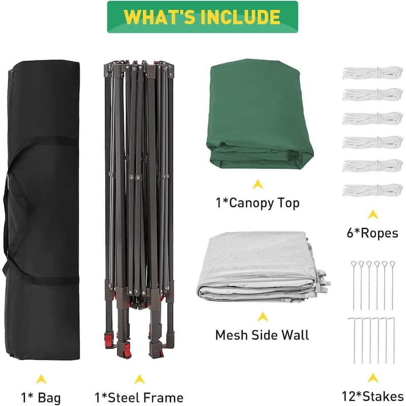 13' x 13' Hexagonal Pop Up Gazebo Canopy Shelter for Backyard, Garden, Lawn - 13' x 13'