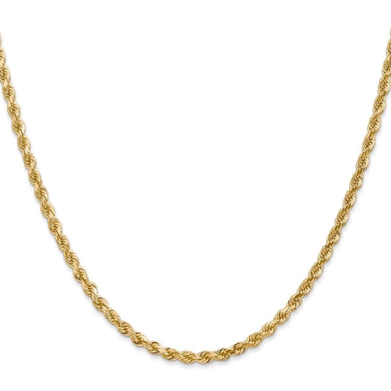 Curata 14k Yellow Gold Solid Lobster Claw Closure Valu plus 3.00mm Sparkle Cut Chain Bracelet