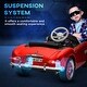 preview thumbnail 2 of 6, Electric Ride-On BMW 507 for Kids with Music, Seatbelt & Retractable Handle - Red