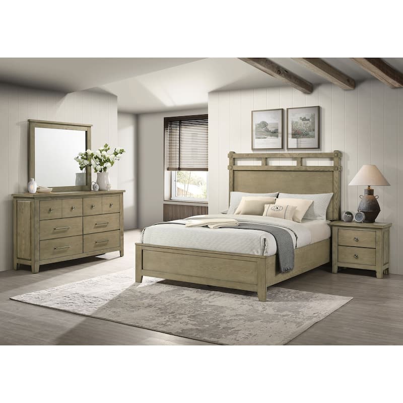 Hazlewood Bedroom Set Vineyard Oak - Queen - 4 Piece