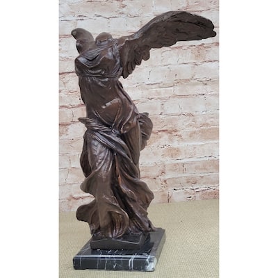 Nike Of Samothrace Winged Victory Greek Statue Sculpture Replica Louvre 18 Inches X 13 Inches