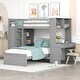 preview thumbnail 4 of 7, Twin size Maximized Space Loft Bed with Twin size Stand-alone bed, Shelves,Desk,and Wardrobe,No Box Spring Required-Gray