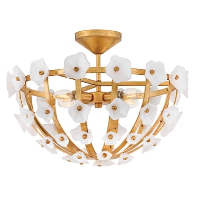 Fredrick Ramond FR41633 Azalea 4 Light 21" Wide Semi-flush Bowl