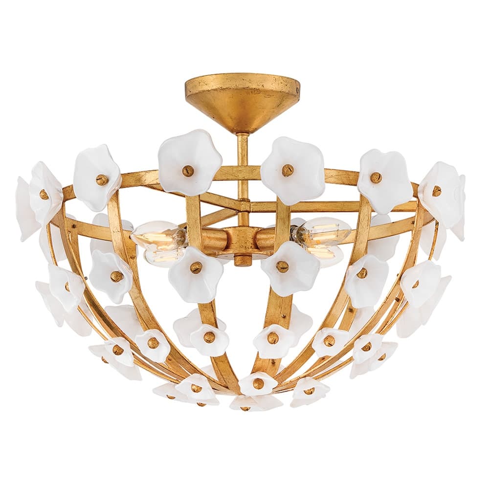 Fredrick Ramond FR41633 Azalea 4 Light 21" Wide Semi-flush Bowl