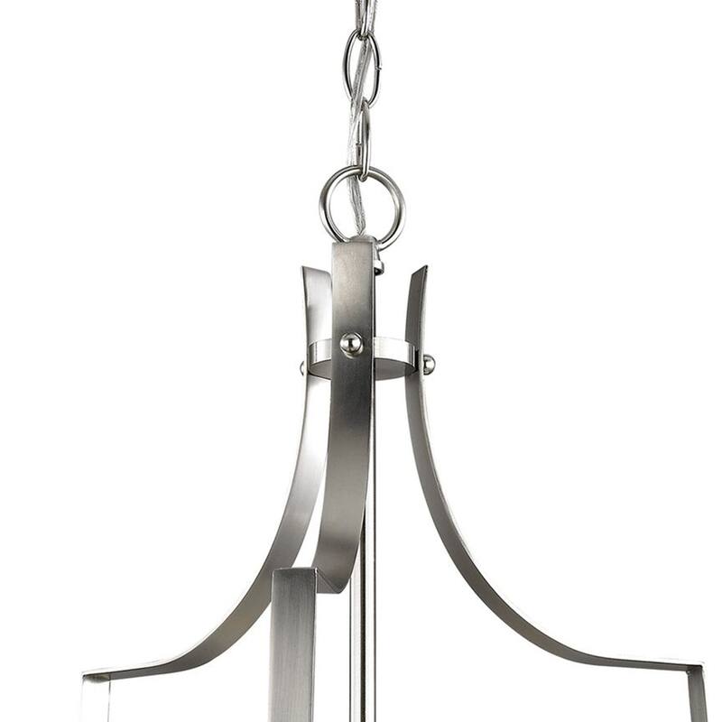 Elk Home Foyer Brushed Nickel With White Glass 3 Light Pendant