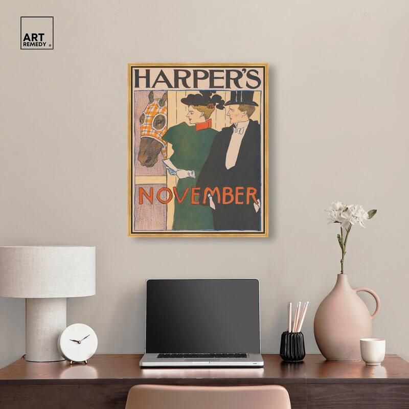 Harpers November 1895 Canvas by Art Remedy