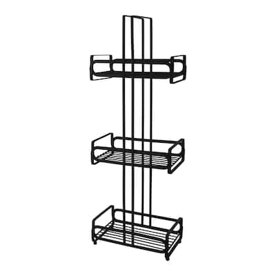 Elle Décor Noir 3 Tier Spa Tower in Black - 10.12" x 5.83" x 28.19"