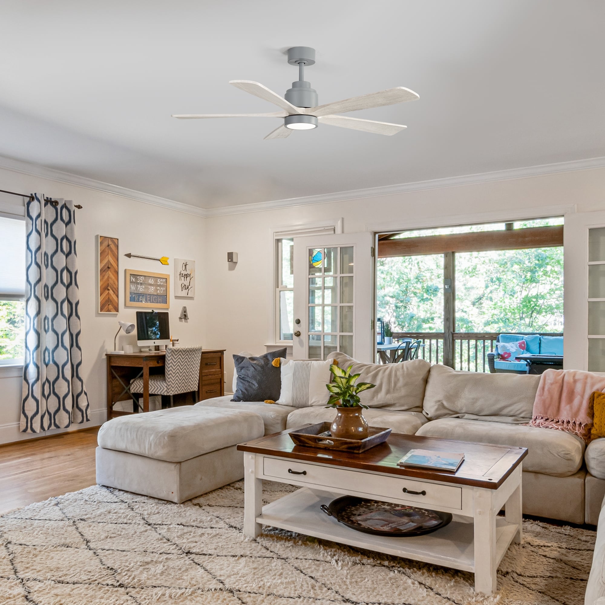 52 Inch Ceiling Fan with Light - Overstock - 43743177