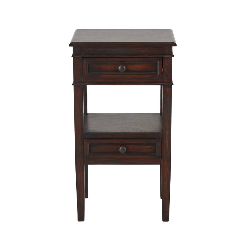 Wood 1 Drawer Accent Table - Brown - Roche River Decor