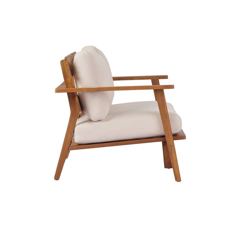 Christopher Knight Home - Mid-Century Modern 4- Piece Acacia Wood Patio Conversation Set