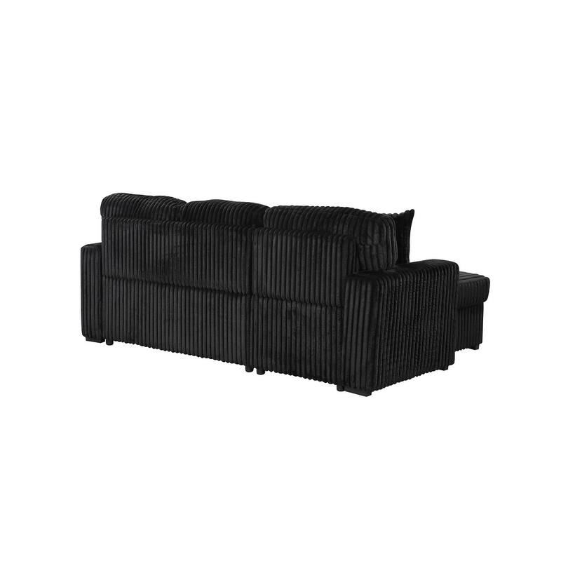 Plush Sectional in Black, Cream and Gray