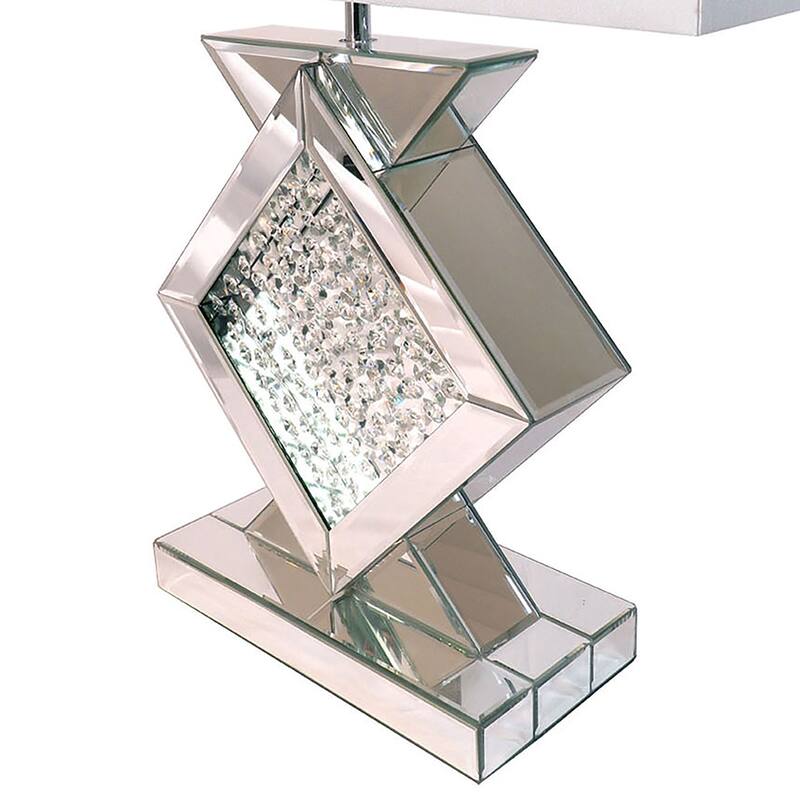 Wish Contemporary White Glass Downlight Table Lamp by Furniture of America