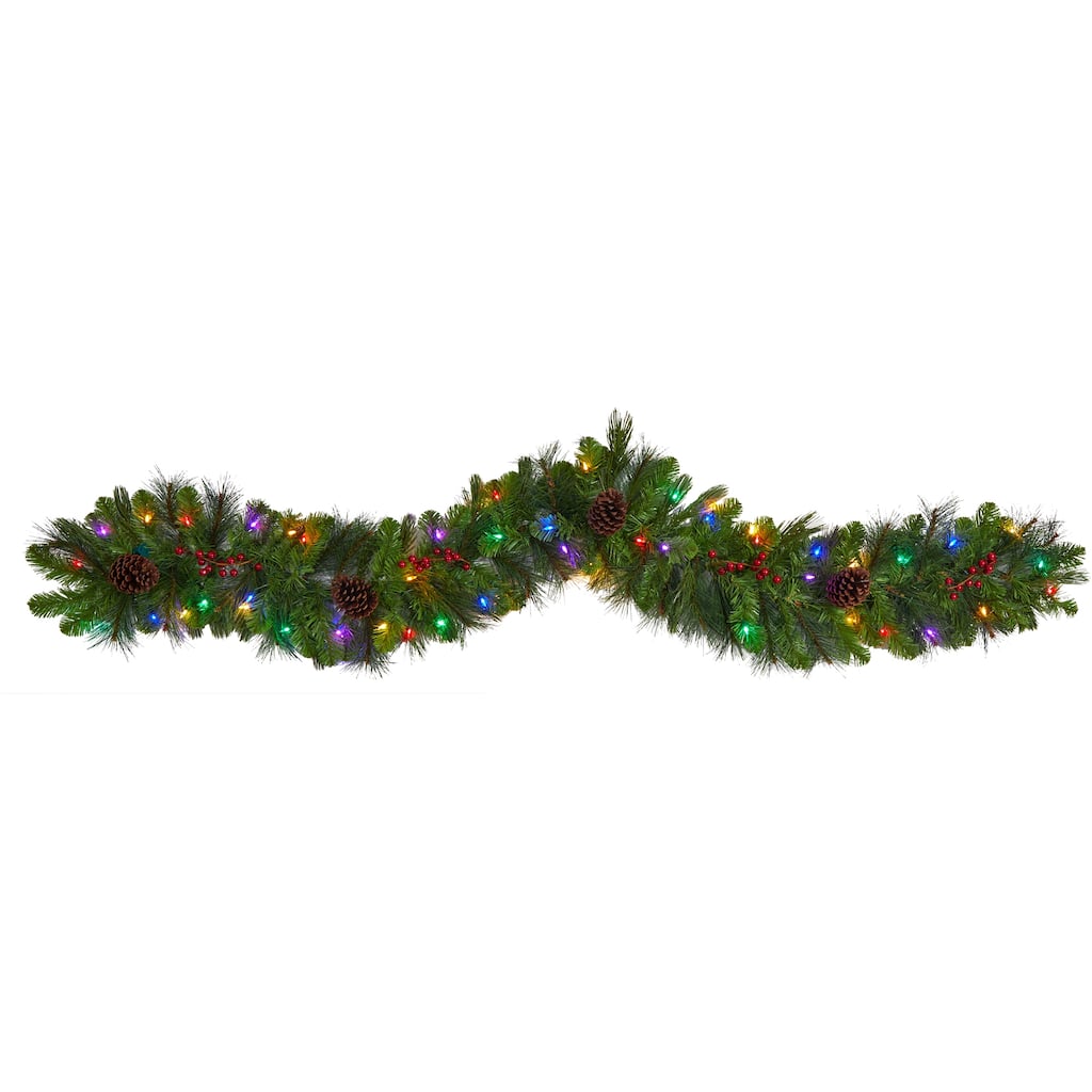 6' Colorado Fir Artificial Christmas Garland with Lights - Green - 72