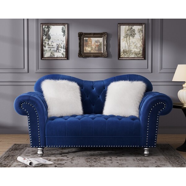 Luxury Classic America Chesterfield Tufted Camel Back Loveseat On Sale Bed Bath Beyond 33883907