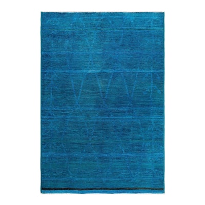 Contemporary Overdyed Wool Hand Knotted Area Rug - 6' 3" x 8' 10"